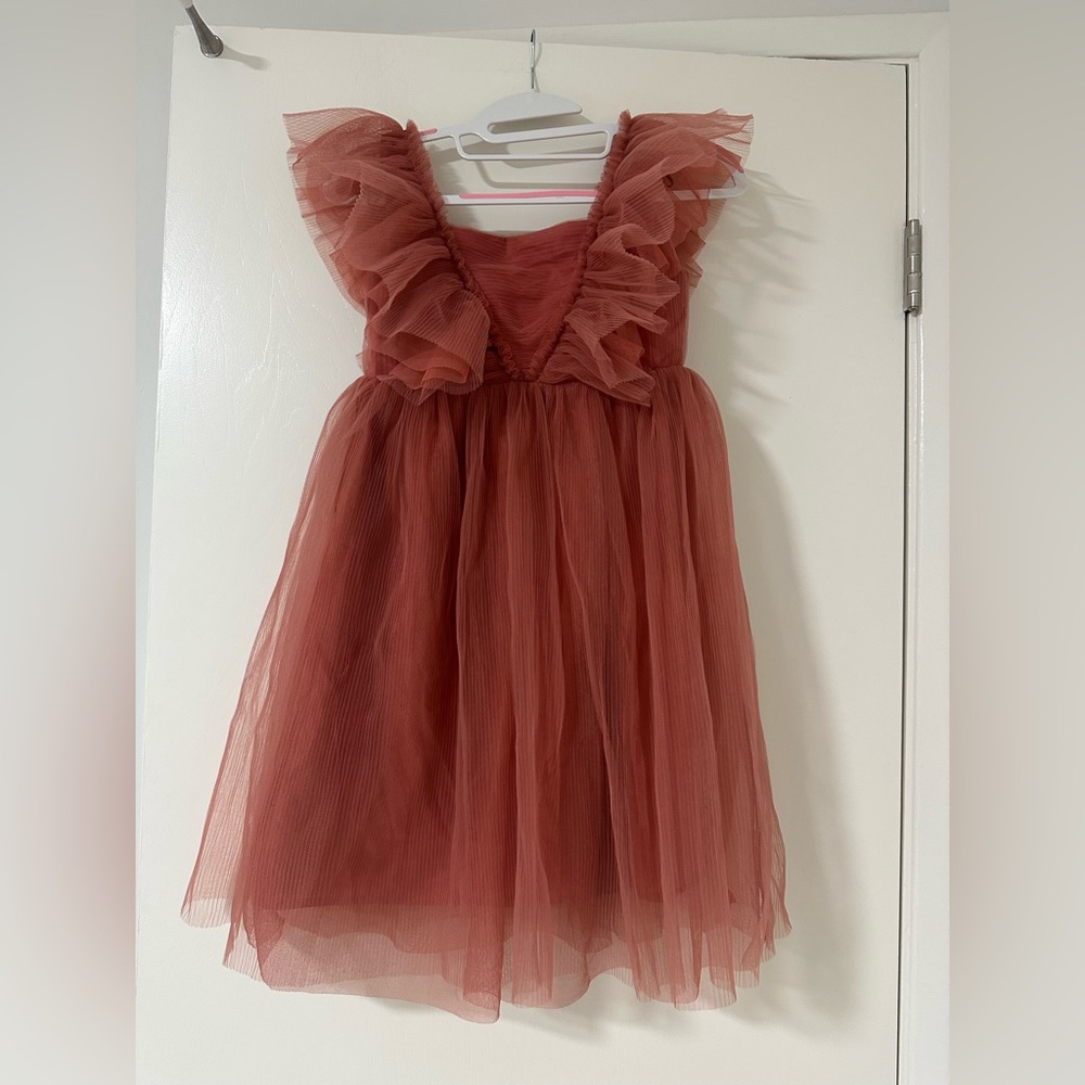 H&M Kids Formal Dress in Terracotta with Ruffle Details